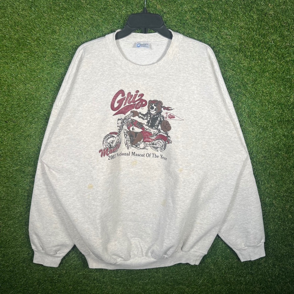 Port and Company Monte the Griz Mascot 2003 Graphic Sweatshirt Grey 2XL